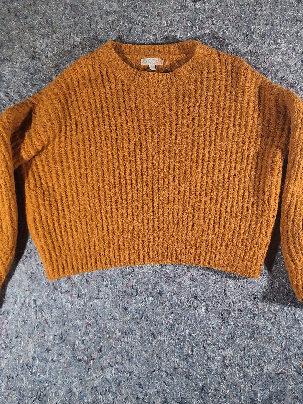 GB girls Cropped Crew Sweater - Mustard Gold